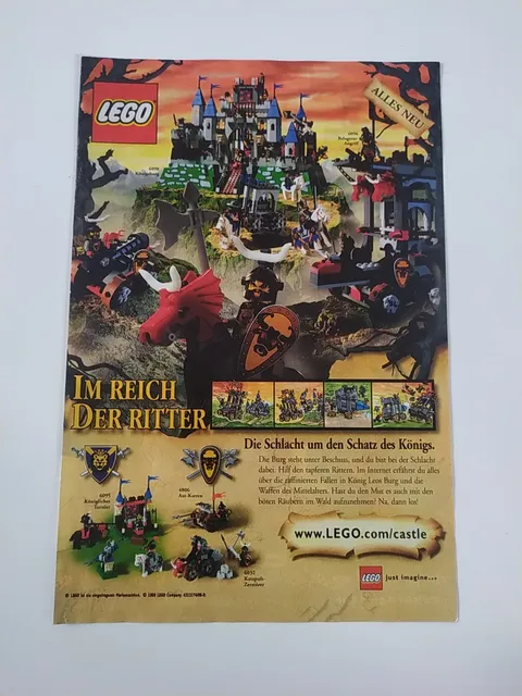 Rare Advertising Flyer Promo Sheet Lego Castle Knights 6098 6096 6095 4806 6032 2000