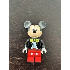 Lego Mickey Mouse Minifigure #dis019 Black Tuxedo Jacket Yellow Bow Tie