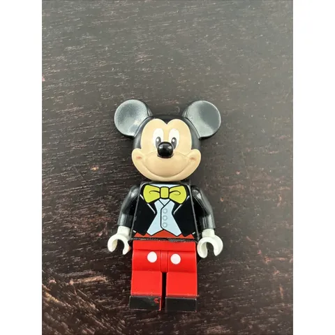 Lego Mickey Mouse Minifigure #dis019 Black Tuxedo Jacket Yellow Bow Tie