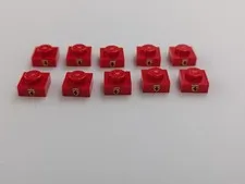 Lego 10 New Red Plate 1 x 1 with Ferrari Emblem Pattern # 3024pb013