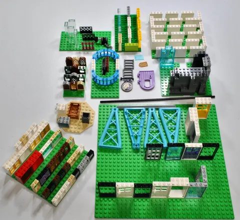 Lego House parts – doors - windows panels - base plates & more