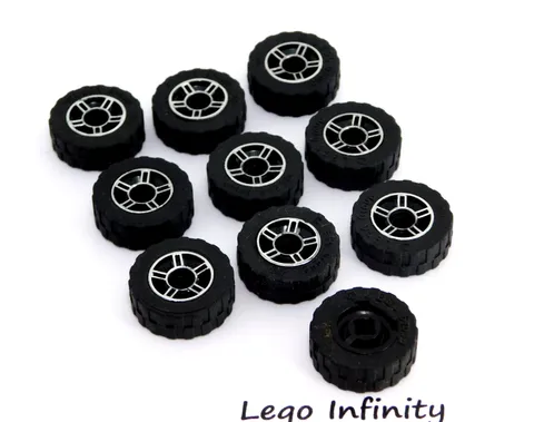 10 LEGO Tire / Tyre 17.6 x 6.24 Wheel Silver Spokes Rims  50944 92409 51719