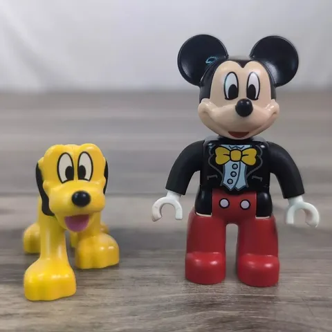 Duplo LEGO Disney Minifigures Mickey Mouse In Suit Pluto Yellow Dog Retired 