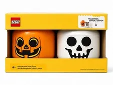 Lego Halloween Skeleton & Jack-O-Lantern Storage Heads, Small