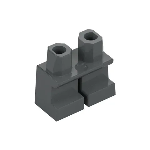 Lego Minifigure Accessories - Dark Stone Gray Short Legs (1)  - Brand New