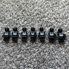 LEGO Minifigure Lot of 7 Black Outfit Figures with Removable Helmets