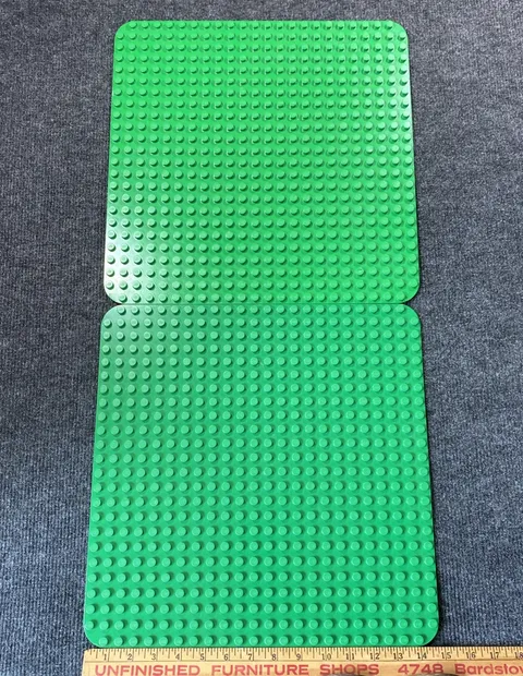 LEGO Duplo Large Green 15" x 15" 24 x 24 Base Plates Lot Of 2