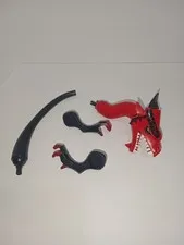 LEGO Printed Red & Black Dragon Parts Lot Head Tail 4pc Fantasy Era Castle Lot