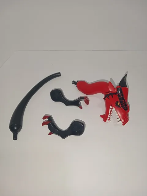 LEGO Printed Red & Black Dragon Parts Lot Head Tail 4pc Fantasy Era Castle Lot