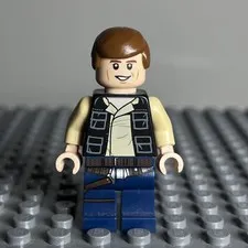 Lego Han Solo Minifigure Blue Legs Vest Pockets Star Wars 75030 75052 sw0539 2L