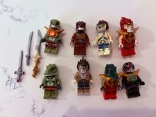 8 Lego Legends of Chima  Minifigure Lot (Retired) + weapons / accessories