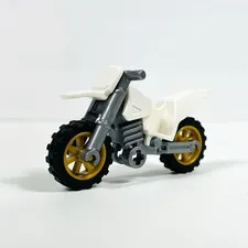 Lego Mini Figure Dirt Bike White and Gray