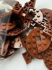 LEGO-NEW -#18646-REDDISH BROWN-PLATE/ROUND/1/2/3 X 6 W/ HALF CUTOUT-5 PIECE