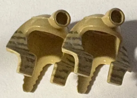 (2)LEGO x177px2 Tan Minifig, Headgear Headdress Mummy Dark Gray Stripes Vtg