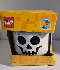 LEGO SMALL White Skeleton Skull Storage Head Container Halloween Decor NIB