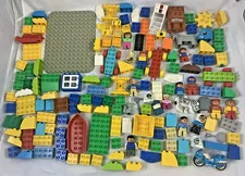 LEGO DUPLO Collection of Building Blocks, Vehicles, Figures, and Baseplate,...