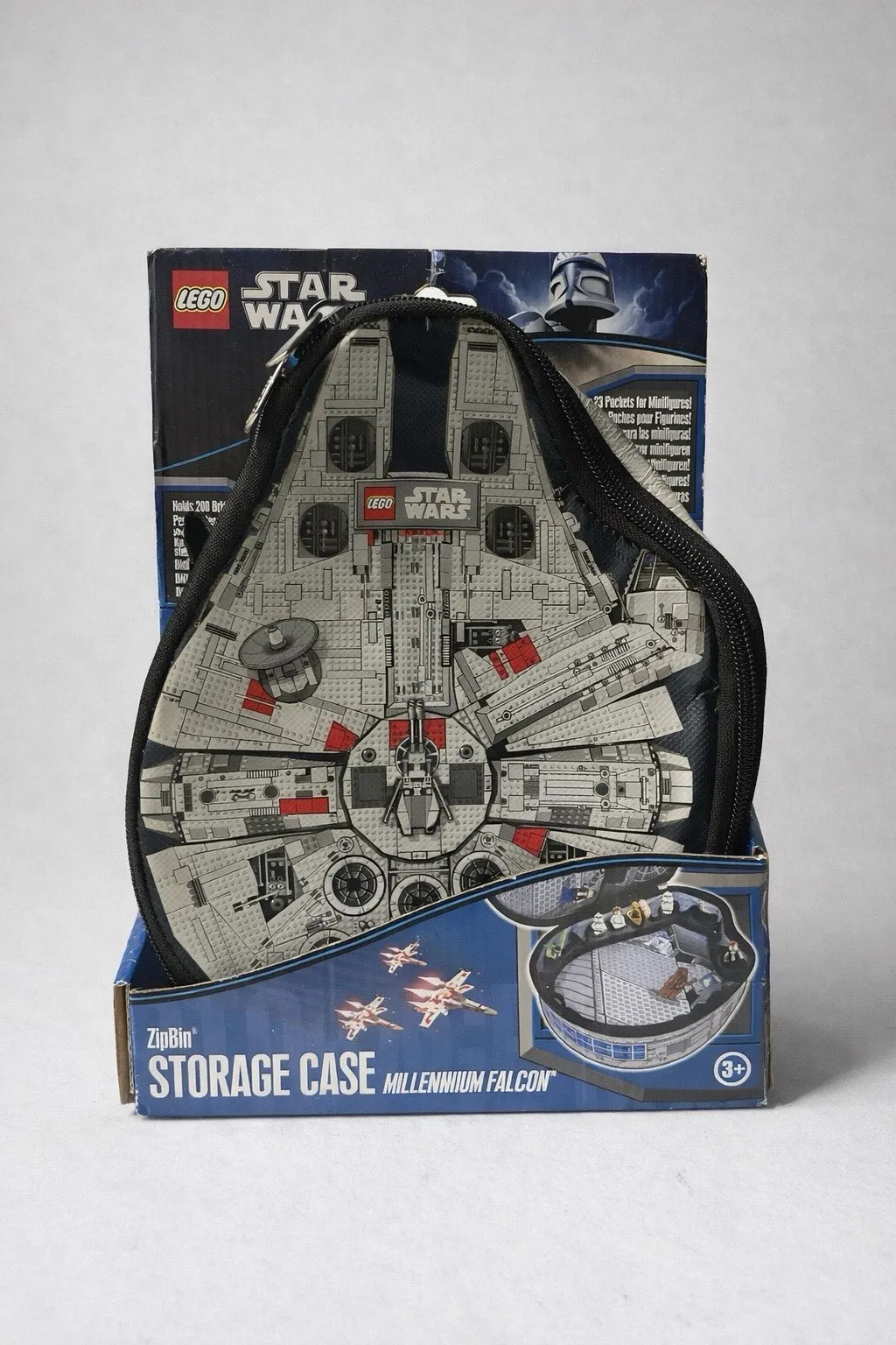 LEGO Star Wars Millennium Falcon ZipBin Storage Case Carry Bag Holds 200 Bricks