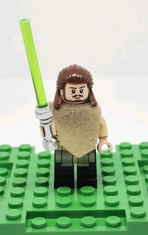 LEGO Star Wars Minifigure Qui Gon Jinn Poncho sw1334 Star Wars Retired CMF 
