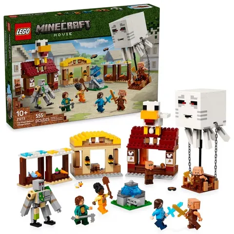 LEGO Minecraft The Ghast Balloon Village Attack- Toy Building Set