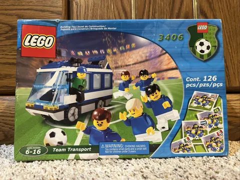 LEGO 3406 Soccer ⚽️ Football Blue Bus Team Sports National 2000 Sealed Box NEW