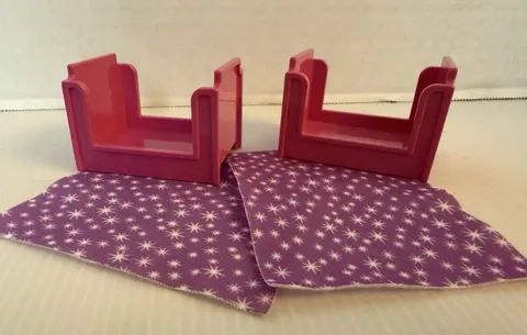 2 Lego DUPLO Replacement Pink Beds & Starry Blankets from Sofia the First Castle