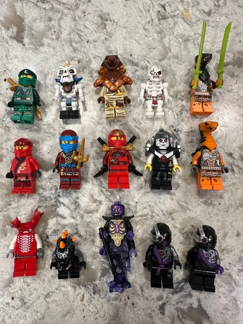 LEGO NINJAGO 15 Minifigure Lot Kai Nya Lloyd Green Snake serpentine bytar dx 