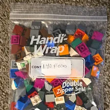 LEGO Bulk Lot Multicolor Plastic Bricks & Pieces in Polybag, 140 Pieces