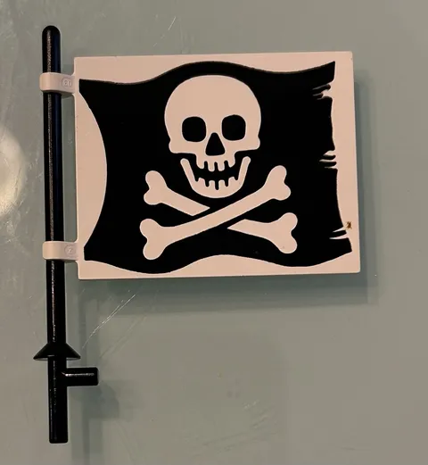 LEGO Flag 6 x 4 w/ Skull and Crossbones (Jolly Roger) Pirates 6285 6273 6286