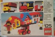 Vintage 1974 Lego Original City Set Building Block Kit #125 Missing Base Plate..