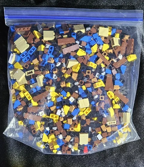 LEGO Bulk Lot 1.1 lb 500+ Pcs Mixed Bricks Slopes Plates Brown Blue Yellow New