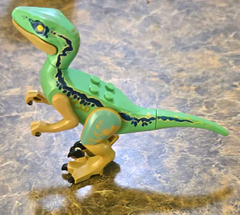 LEGO Jurassic World Velociraptor 75917 Raptor Rampage Green/Tan Custom Printed