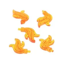 5x LEGO Minifig Accessory Flame Feather Transparent Orange 6100044 64647