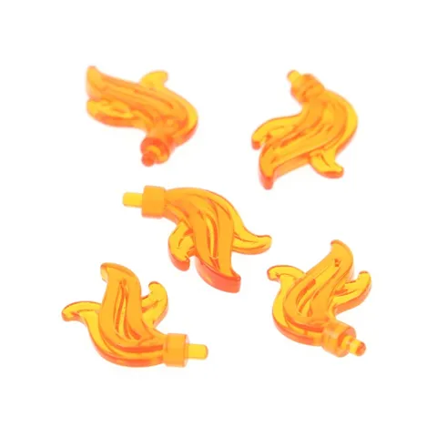 5x LEGO Minifig Accessory Flame Feather Transparent Orange 6100044 64647