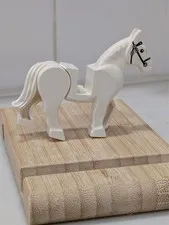 LEGO White Horse Minifigure w/ Movable Legs Black Bridle Castle Western Farm
