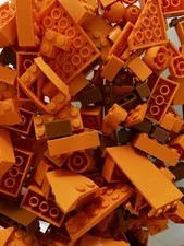 LEGO Orange and Brown Bulk Lot Bricks Blocks Mixed Pieces Parts sold per pound
