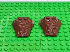 LEGO Wedge 4x4 Fractured Polygon - Brown - 2 Ct