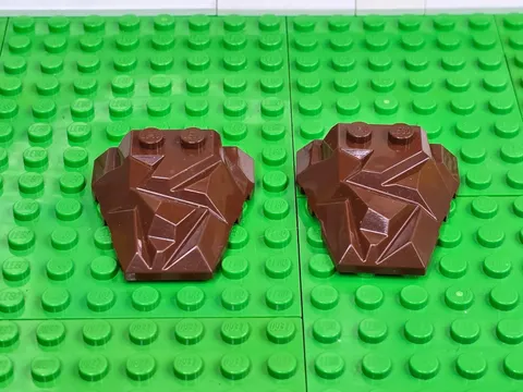 LEGO Wedge 4x4 Fractured Polygon - Brown - 2 Ct