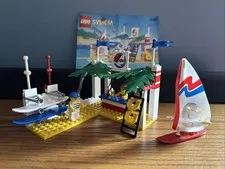 Lego System Surf Shack 6595 Completely Built w/Manual & Minifigs Rare Retired