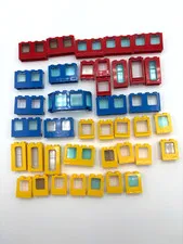 LEGO Bulk lot 39 Red Yellow Blue Windows frames city building Castle Plane Train