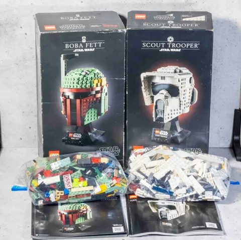 LEGO Star Wars Helmet LOT, Boba Fett 75277 & Scout Trooper 75305