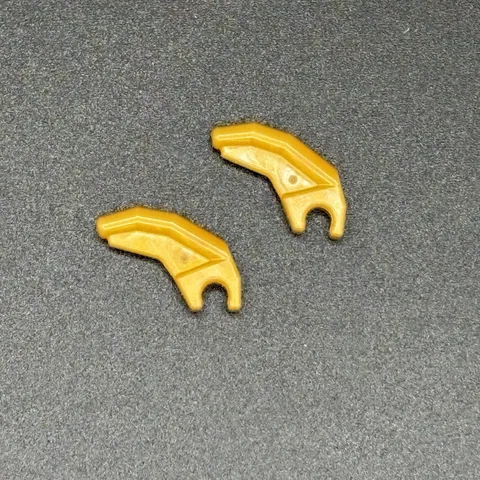 LEGO Pearl Gold Claw with Clip (Angled) 3171 Brick Block Parts Pieces Lot Of 2