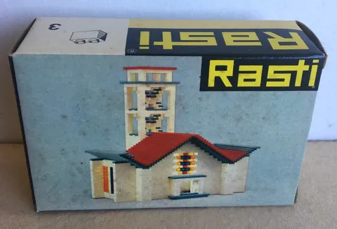 Rasti (Germany) Box No. 3 White Bricks (Lego Copy 1960s) RARE
