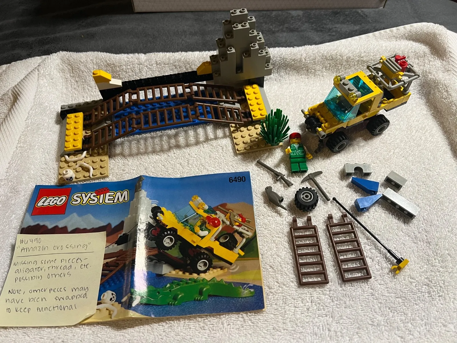 RARE VINTAGE 1990s Lego Set "Amazon Crossing" with original manual!