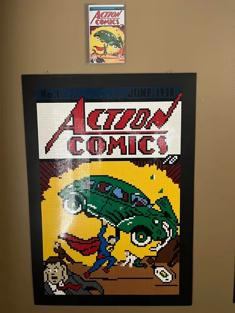 Action Comics 1 Lego Comic Book Cover Art