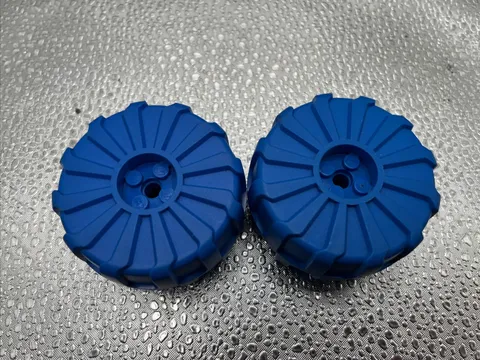 Lot Of Two Large Lego Blue Wheels Very Good Condition Part#2515