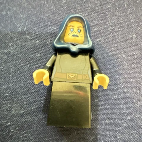 LEGO Hooded Minifigure Figure w/ Cloth Cape Black/Gray Plastic Bariss Offee