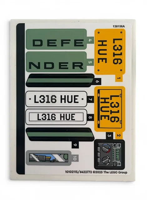 NEW LEGO | Sticker Sheet for Set 10317 - Land Rover Classic Defender 90