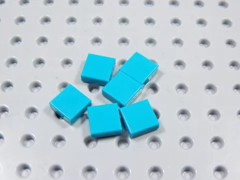 LEGO Lot of 6 Bright Bluish Green 1x1 Smooth Tiles Plates BE