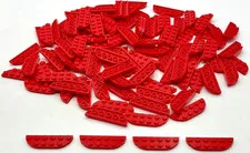Lego 100 New Red Plates Round Corner 2 x 6 Double Pieces