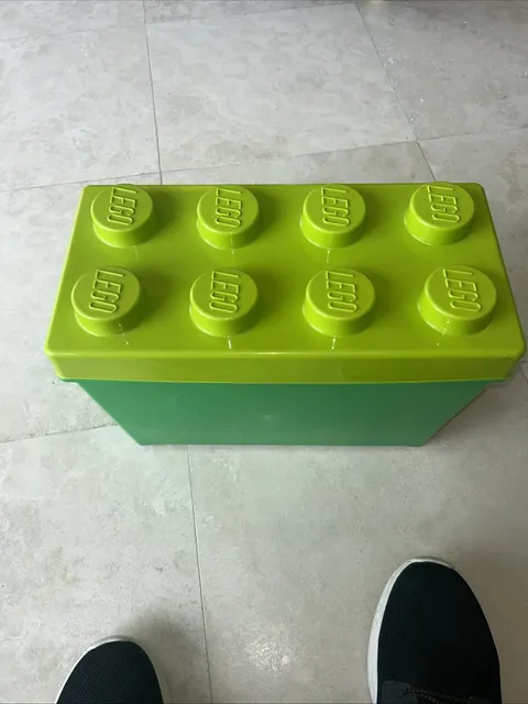 LEGO Storage Brick Stackable Box 8 Stud Building Block Container 14x7x6 Green
